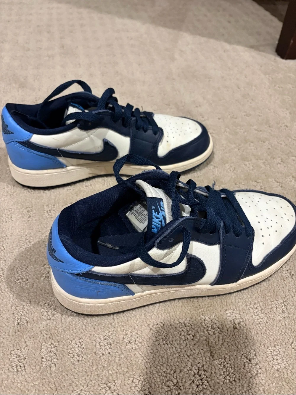 Air Jordan 1 Low - Nike Kids Sneakers - Navy Blue/Light Blue/Off-White